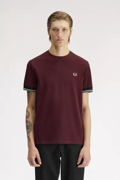 Twin Tipped Cuff T-Shirt Red Oxblood