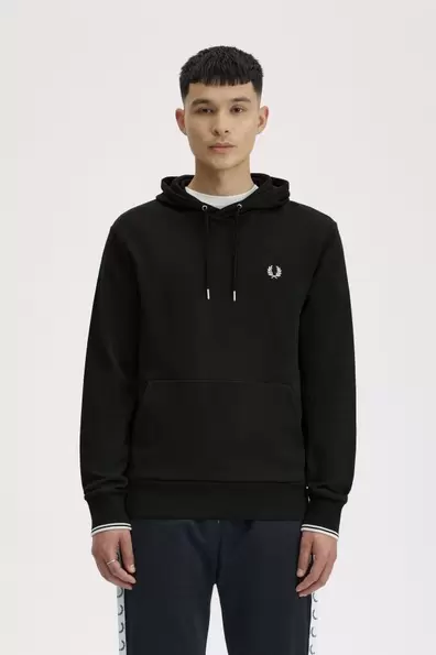 Tipped Hooded Sweatshirt Black Black