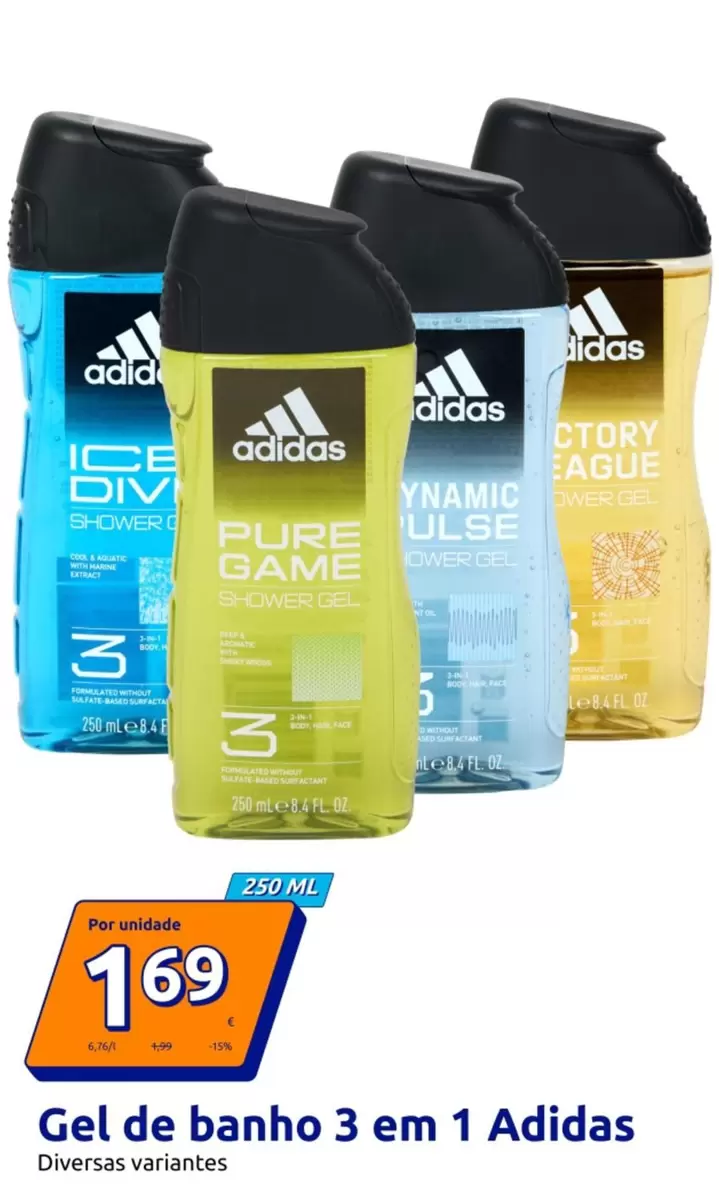 Adidas - Gel De Banho 3 Em 1