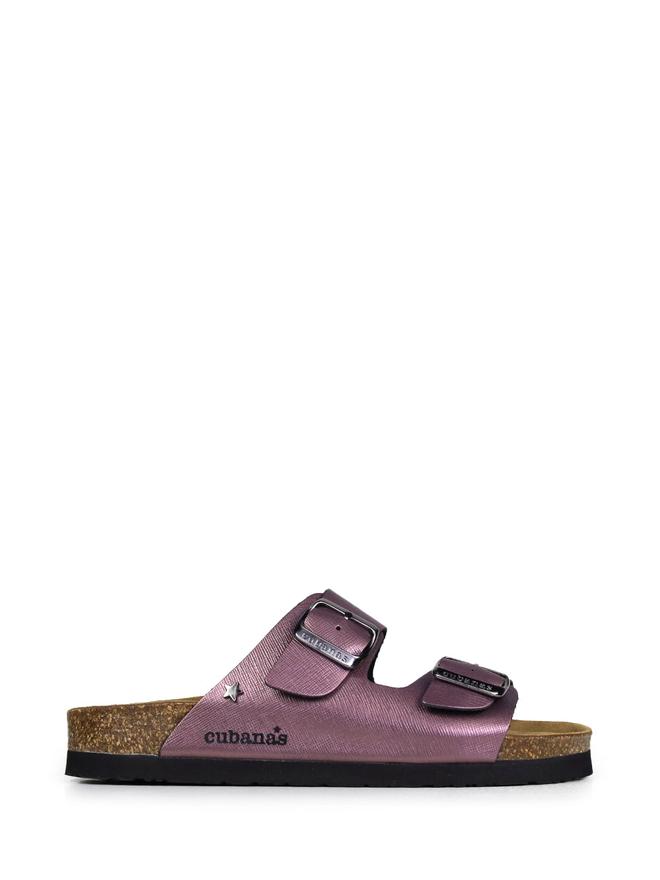 Amalia Metallic Pink Leather Sandal