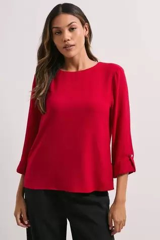3/4 Roll Sleeve Blouse