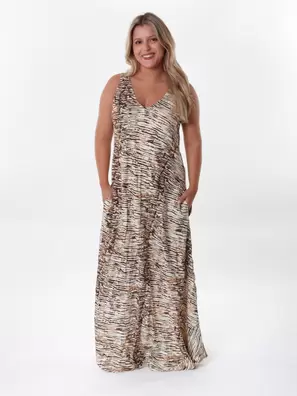 Vestido Comprido com Padrão