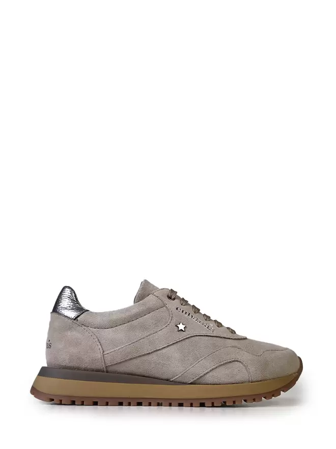 Gray Suede Sneakers with Straight Sole