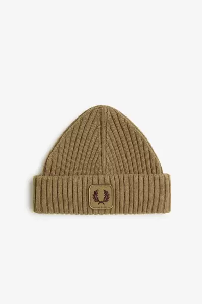 Ribbed Wool Beanie Brown Bronze