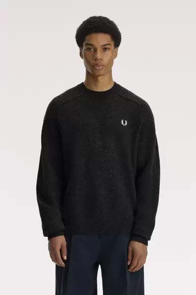 Merinowool Saddlesleeve Jumper Grey Charcoal Marl