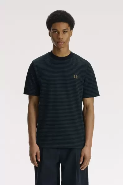 Fine Stripe Heavyweight T-Shirt Black Black