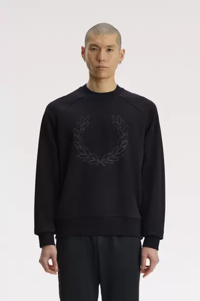 Reflective Laurel Wreath Sweatshirt Black Black