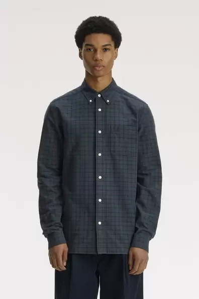 Blackwatch Tartan Oxford Shirt Blue Blackwatch Tartan
