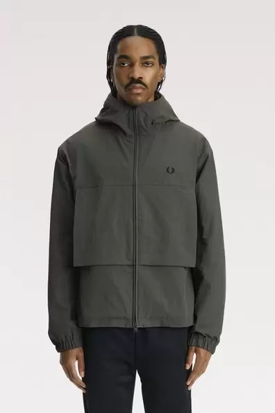 Boxy Hooded Jacket Green Field Green