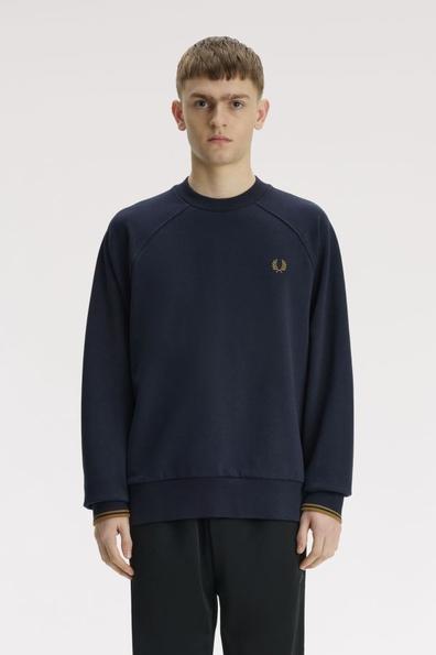 Tipped Crew Neck Sweatshirt Navy Navy