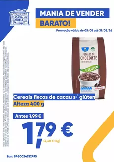 Catálogo Casa Cheia | Cereais flocos de cacau s/ glúten | 2026-08-06T00:00:00.000Z - 2026-08-31T00:00:00.000Z