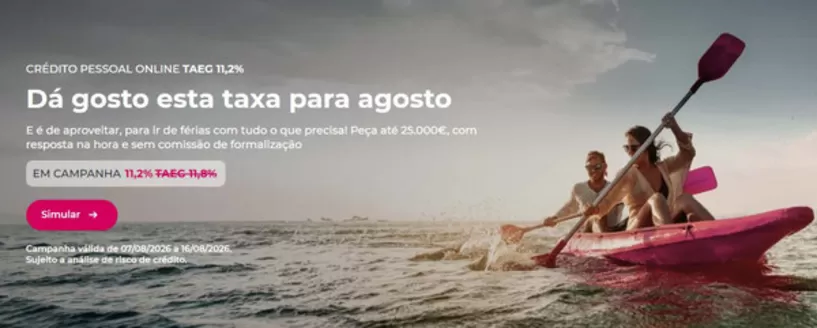 Catálogo Millennium Bcp | Dá gosto esta taxa para agosto | 2026-08-07T00:00:00.000Z - 2026-08-16T00:00:00.000Z
