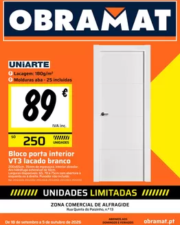 Catálogo Obramat | Unidades limitadas | 2026-09-18T00:00:00.000Z - 2026-10-05T00:00:00.000Z