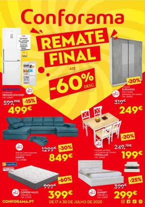 Catálogo Conforama em Vila Nova de Gaia | Folheto Remate Final | 2025-07-17T00:00:00.000Z - 2025-07-30T00:00:00.000Z