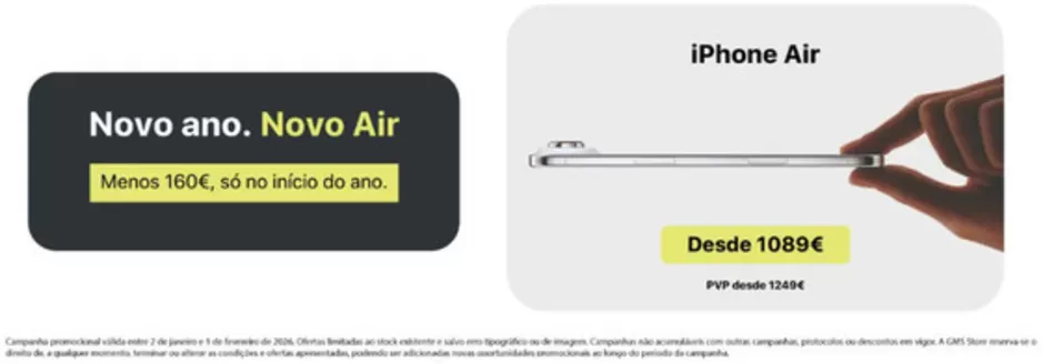 Catálogo GMS Store em Covilhã | iPhone Air | 2026-01-05T00:00:00.000Z - 2026-02-01T00:00:00.000Z