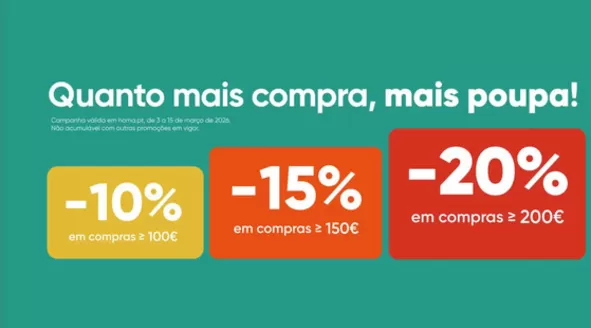 Catálogo hôma em Aguada de Cima | Quanto mais compra, mais poupa! | 2026-03-03T00:00:00.000Z - 2026-03-15T00:00:00.000Z