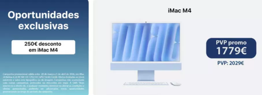 Catálogo GMS Store em Setúbal | 250€ desconto em iMac M4 | 2026-04-01T00:00:00.000Z - 2026-04-05T00:00:00.000Z