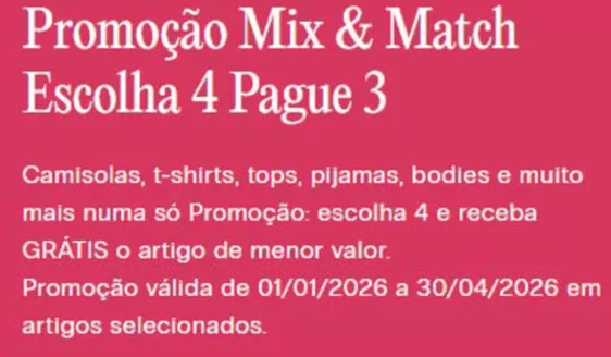 Catálogo Intimissimi em Setúbal | Promoção Mix & Match Escolha 4 Pague 3 | 2026-04-01T00:00:00.000Z - 2026-04-30T00:00:00.000Z