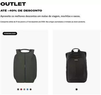 Catálogo Samsonite | Até -40% de desconto | 2026-04-21T00:00:00.000Z - 2026-12-31T00:00:00.000Z