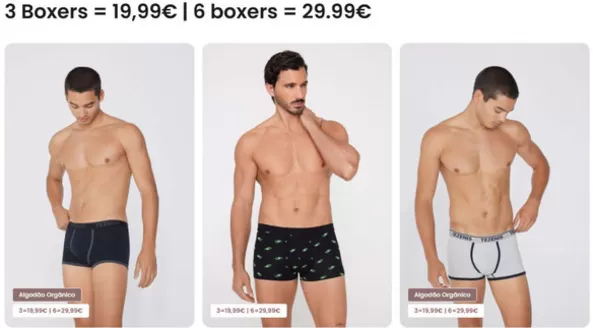 Catálogo Tezenis | 3 Boxers = 19,99€ | 6 boxers = 29.99€ | 2026-05-13T00:00:00.000Z - 2026-05-27T00:00:00.000Z