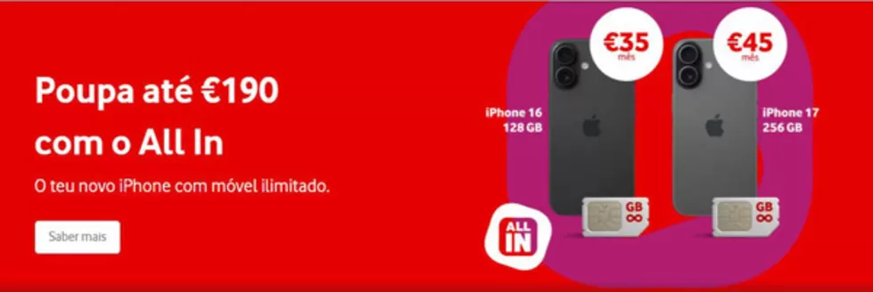 Catálogo Vodafone em Vimeiro (Lourinhã) | Promoções | 2026-05-15T00:00:00.000Z - 2026-05-29T00:00:00.000Z