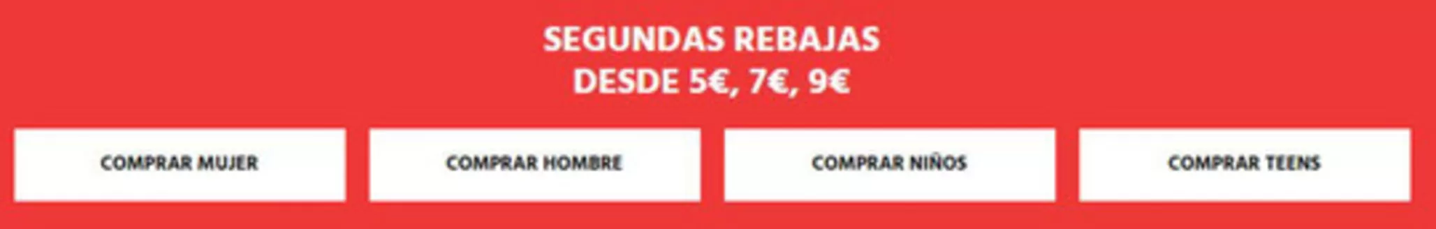 Folheto Fifty Factory em | Segundas rebajas Desde 5€, 7€, 9€ | 2026-07-09T00:00:00.000Z - 2026-07-23T00:00:00.000Z