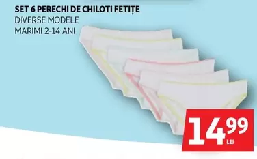 Set 6 Perechi De Chiloți Fetite