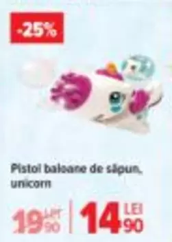 Pistol baloane de săpun, unicorn