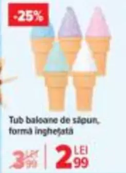 Tub baloane de săpun, formă înghețatá