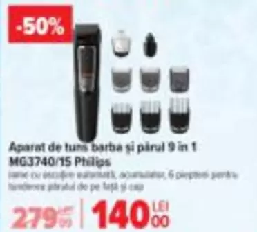 Philips - Aparat de tuns barba şi părul 9 in 1 MG3740/15