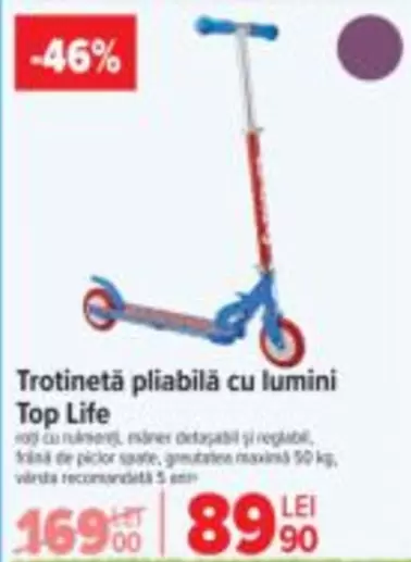 Trotinetă pliabilă cu lumini