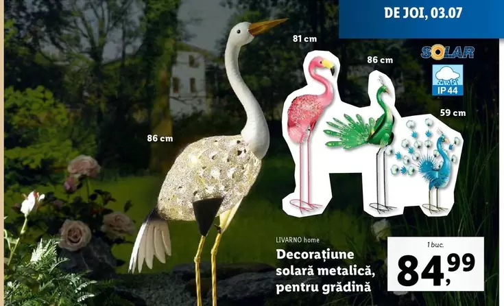 Decorațiune solară metalică, pentru grădină