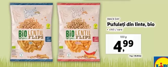 Pufuleți din linte, bio