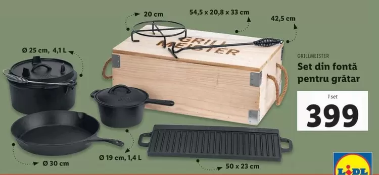 Set din fontă pentru grătar