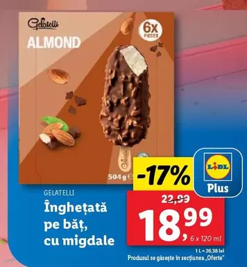 Înghețată pe băţ, cu migdale