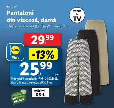 Pantaloni din viscoză, damă