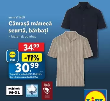 Cămașă mânecă scurtă, bărbați