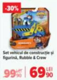 Set vehicul de construcție și figurină, Rubble & Crew