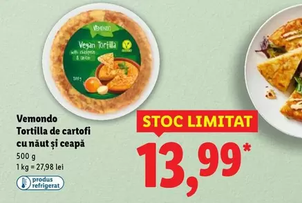 Tortilla de cartofi cu năut și ceapă