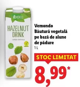 Băutură vegetală pe bază de alune de pădure