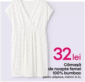 Cămaşă de noapte femei 100% bumbac