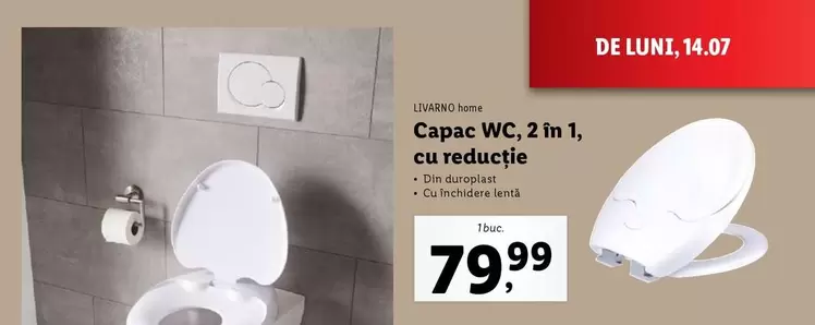 Capac WC, 2 in 1, cu reducție