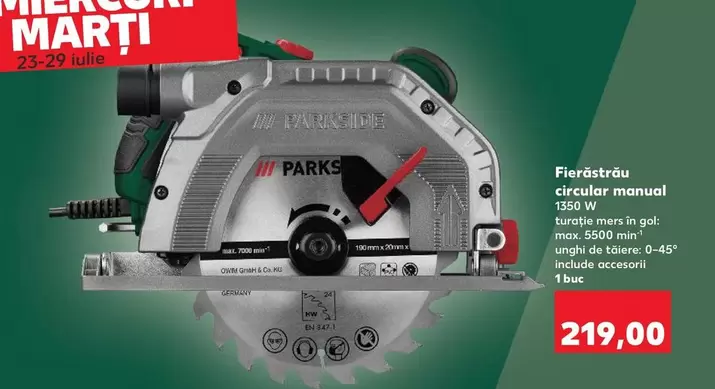 Fierăstrău circular manual 1350 W