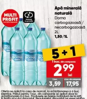 Apă minerală naturală carbogazoasă / necarbogazoasă