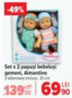 Set x 2 papuşi bebeluşi gemeni, Aimantine