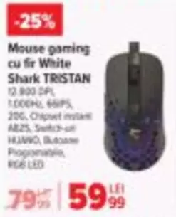 Mouse gaming cu fir White