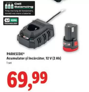 Acumulator și încărcător, 12 V (2 Ah)