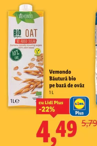 Băutură bio pe bază de ovăz