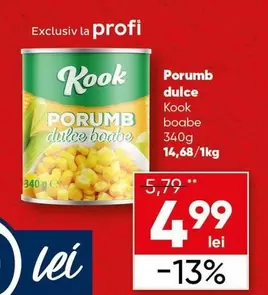 Porumb dulce boabe