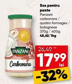 paste carbonara / quatro formages / bolognese